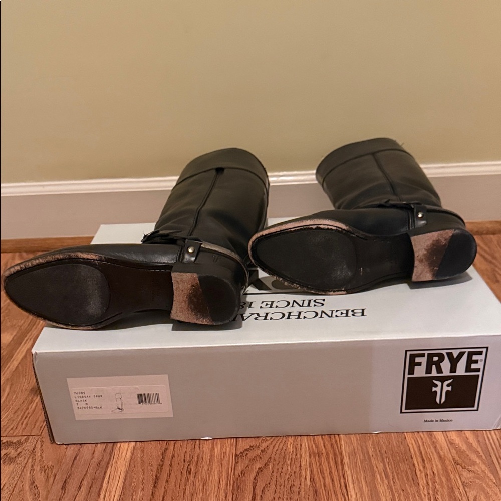 Frye Black Leather Heeled Boots - Picture 8 of 10